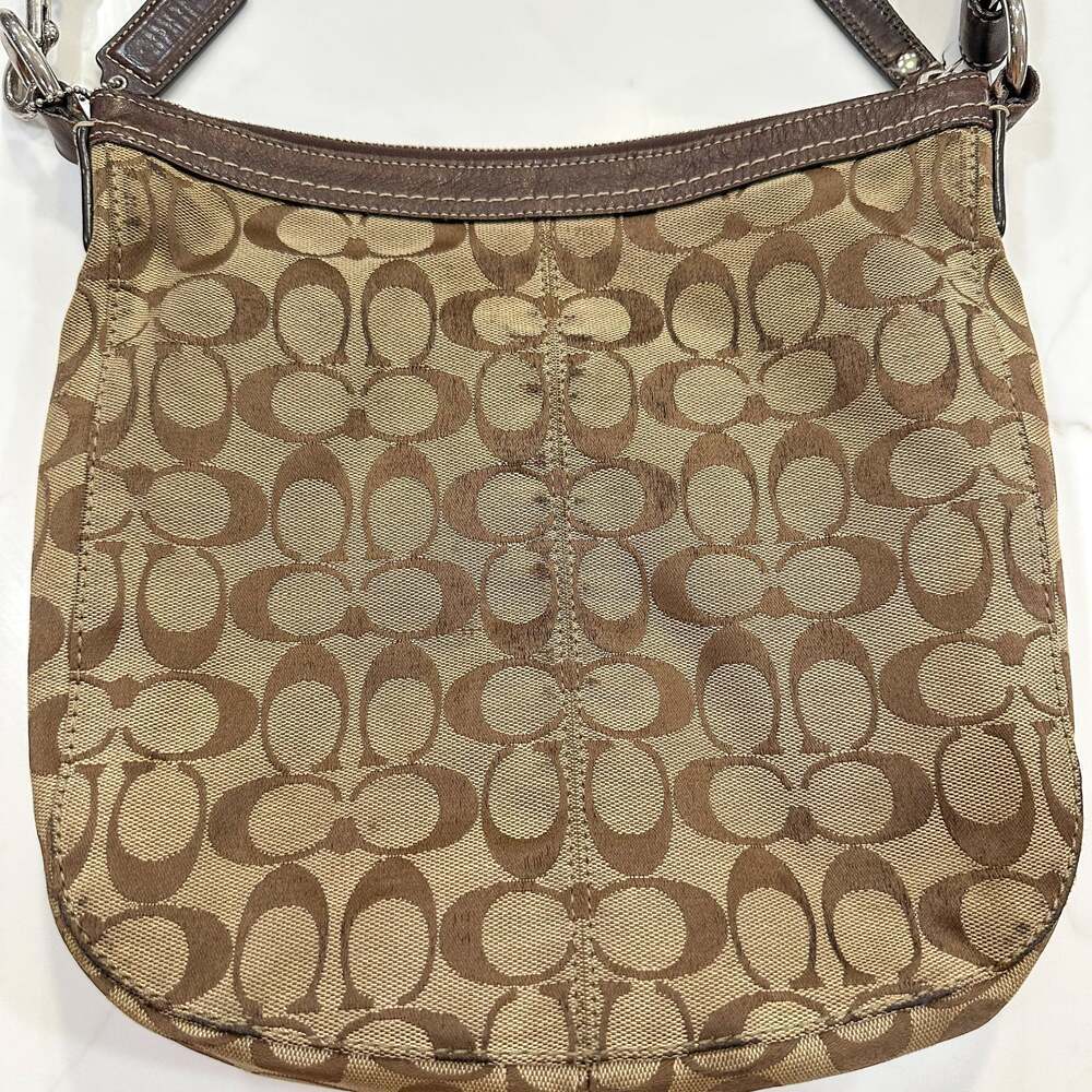 Coach Chelsea Signature Brown Canvas Hobo Shoulder Bag Y2K - Picture 4 of 14
